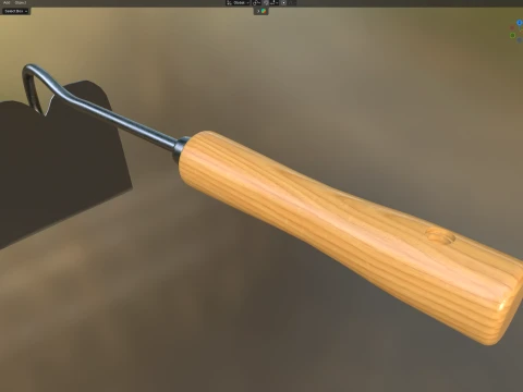 Hand Hoe Garden Tool 3D Model
