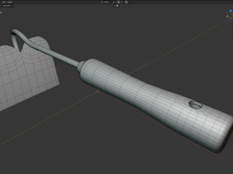 Hand Hoe Garden Tool 3D Model