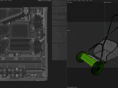 Manual Lawn Mower 3D Model