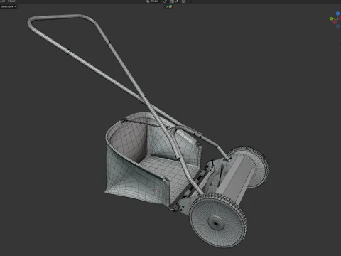 Manual Lawn Mower 3D Model