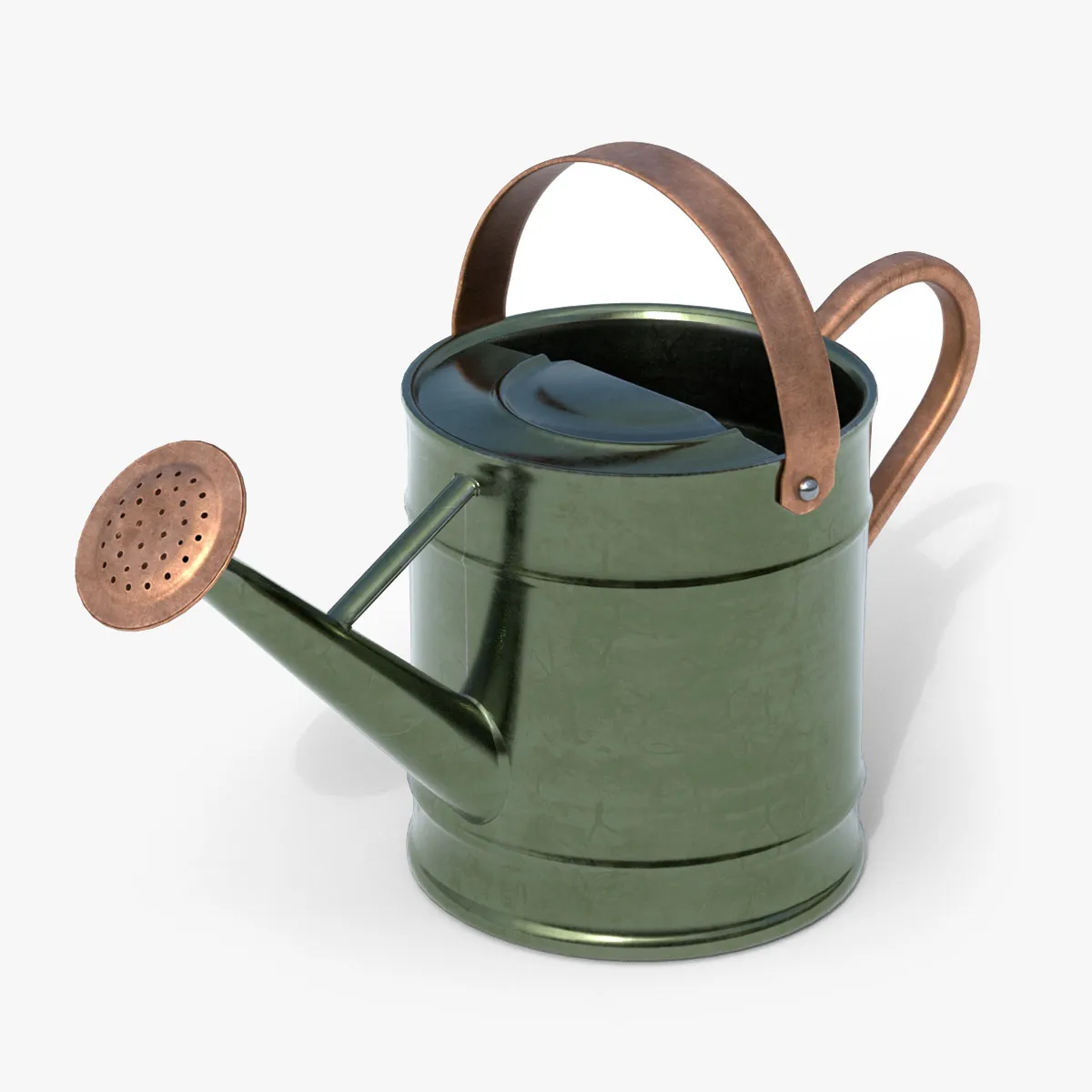 Metal Watering Can Copper 3D Model .c4d .max .obj .3ds .fbx .stl .blend