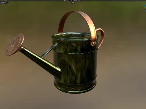 Metal Watering Can Copper 3D Model