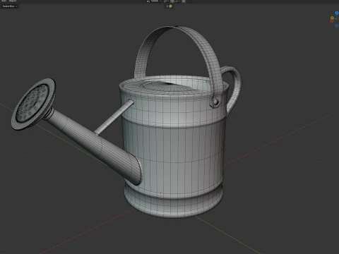 Metal Watering Can Copper 3D Model