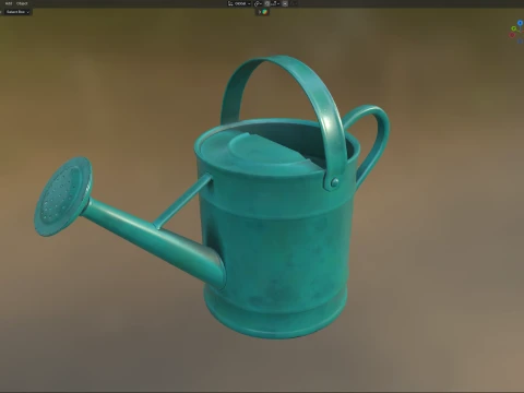Metal Watering Can Painted 3D Model