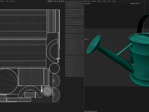 Metal Watering Can Painted 3D Model