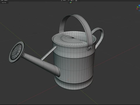 Metal Watering Can Painted 3D Model