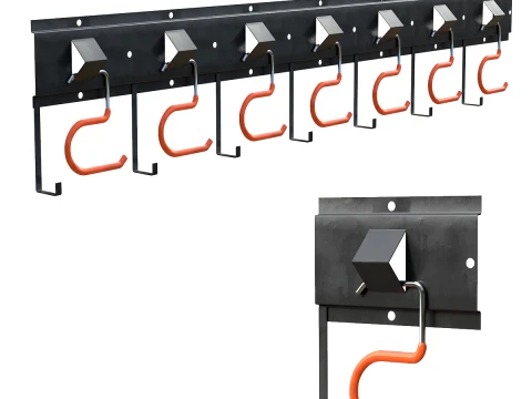 Wall Mounted Garage Storage Hooks 3D Model