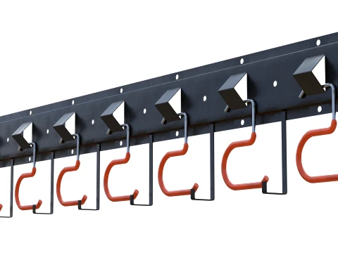 Wall Mounted Garage Storage Hooks 3D Model