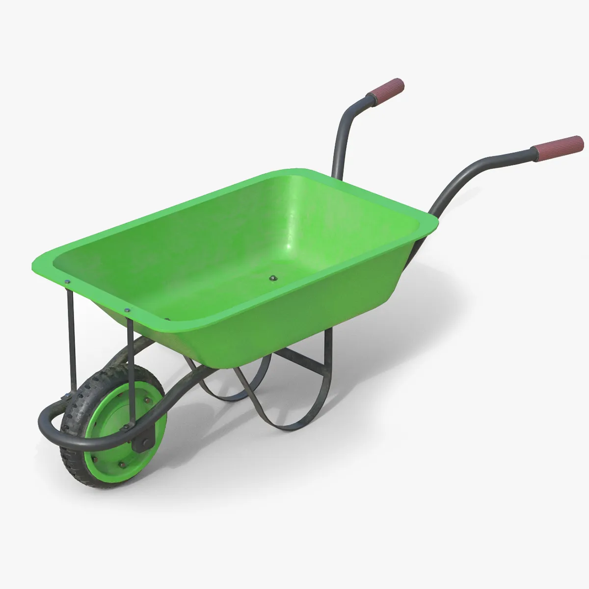 Wheelbarrow Green 3D Model .c4d .max .obj .3ds .fbx .stl .blend 