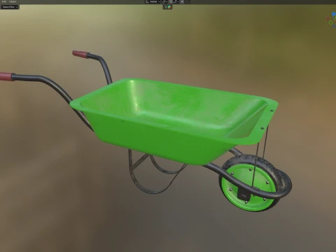 Wheelbarrow Green 3D Model