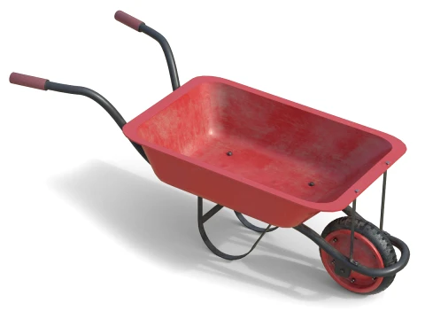Wheelbarrow Red 3D Model
