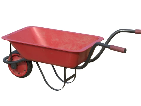 Wheelbarrow Red 3D Model