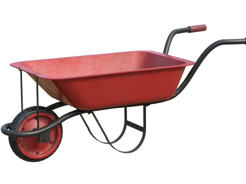 Wheelbarrow Red 3D Model