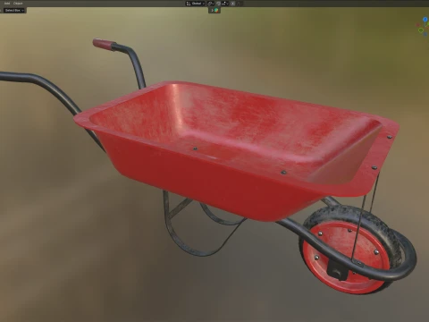 Wheelbarrow Red 3D Model