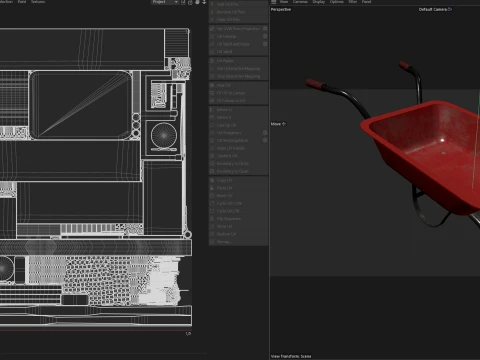 Wheelbarrow Red 3D Model
