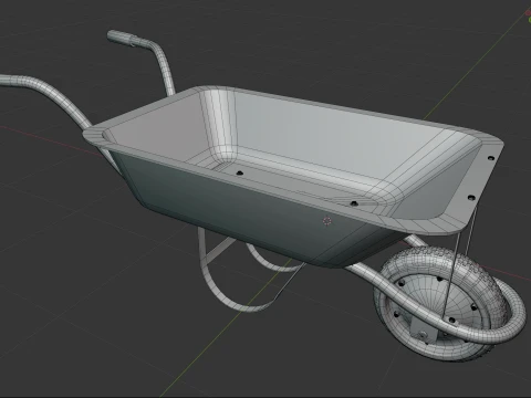 Wheelbarrow Red 3D Model