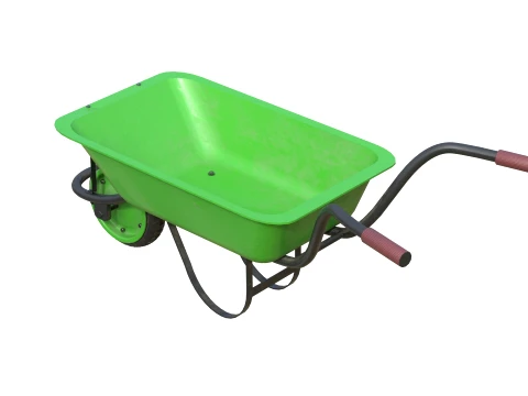 Wheelbarrow Red and Green 3D Model
