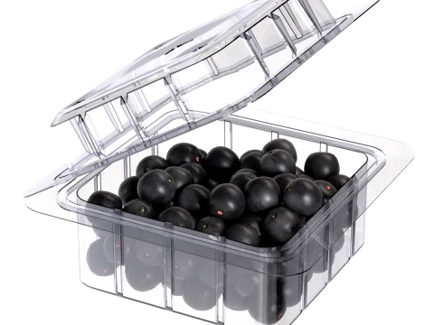 Cassetta per frutta Acai in plastica trasparente Modello 3D