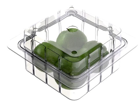 Apple Green Box Plastic Transparent 3D Model