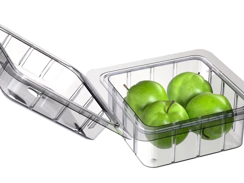 Apple Green Box Plastic Transparent 3D Model