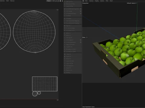 Apple Green Cardboard Fruit Box 3D Model