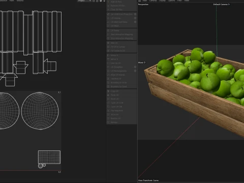 Apple Green Wooden Crate 3D Model