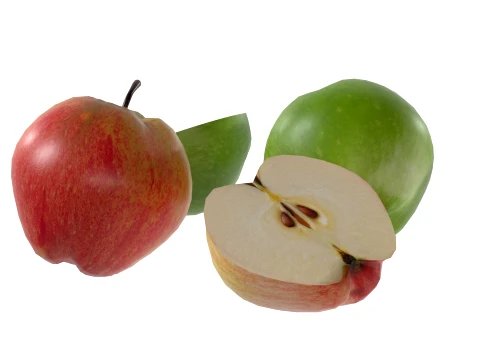 Apple Red and Green 3D Model