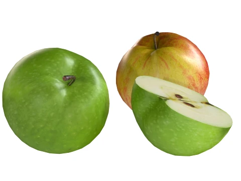 Apple Red and Green 3D Model