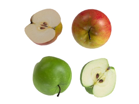 Apple Red and Green 3D Model