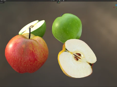 Apple Red and Green 3D Model