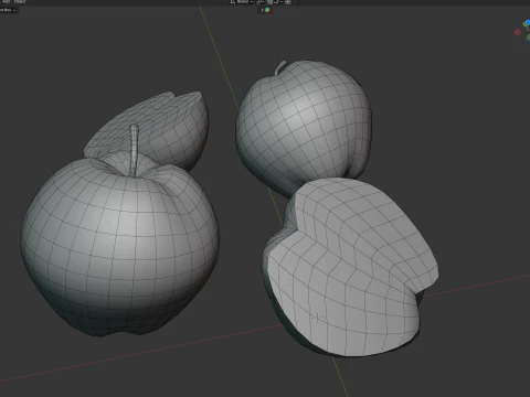 Apple Red and Green 3D Model