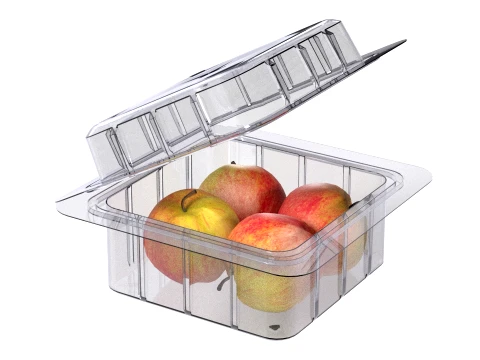Apple Red Box Plastic Transparent 3D Model