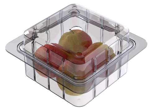 Apple Red Box Plastic Transparent 3D Model