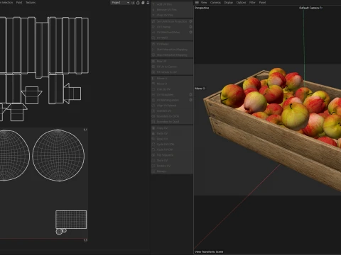 Apple Red Wooden Crate 3D Model