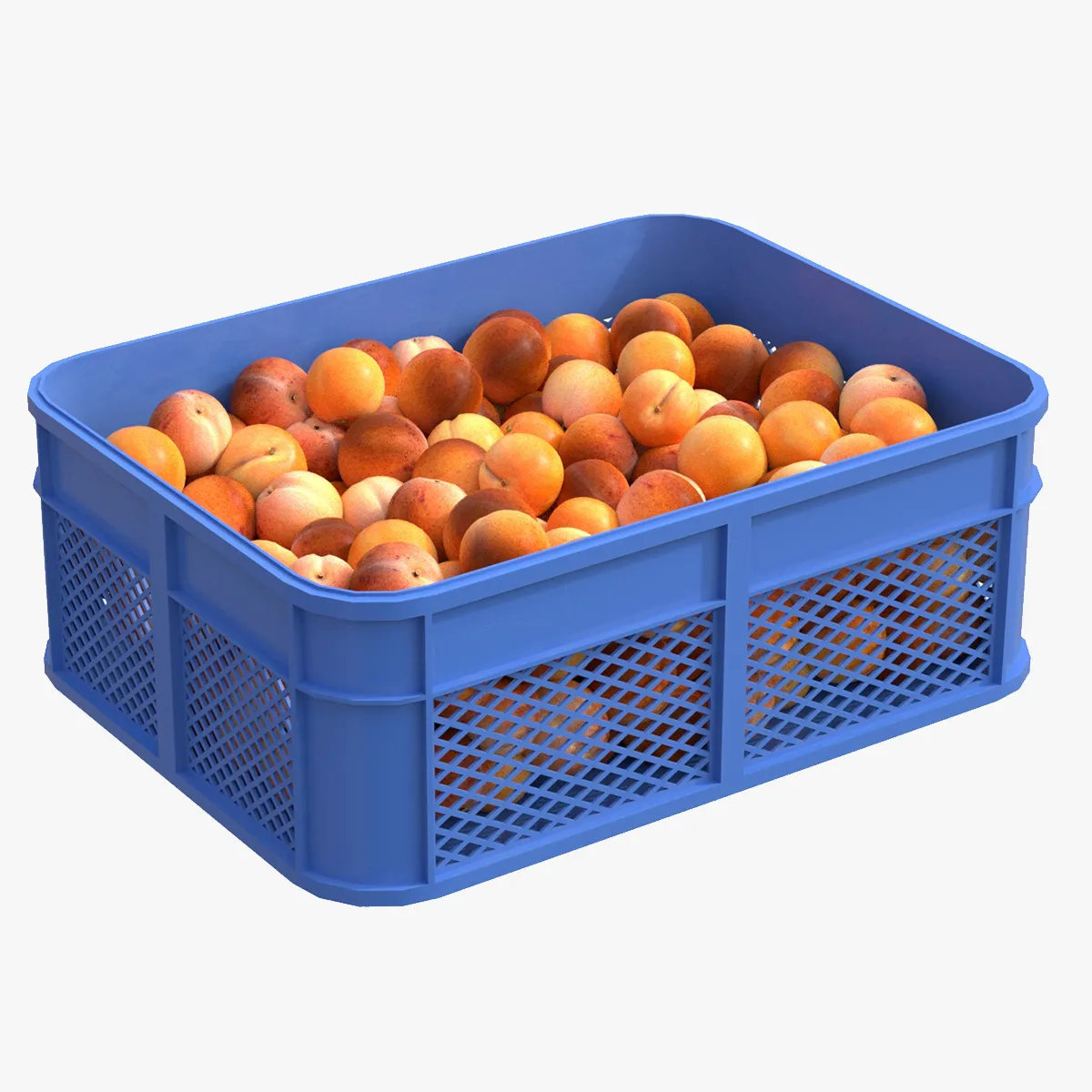 Apricot Plastic Crate 3D Model .c4d .max .obj .3ds .fbx .stl .blend 