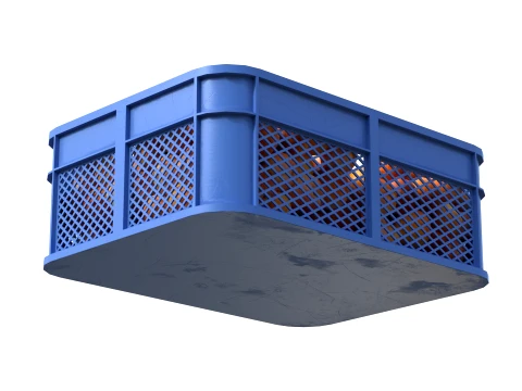 Apricot Plastic Crate 3D Model