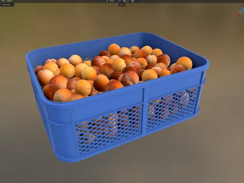 Apricot Plastic Crate 3D Model