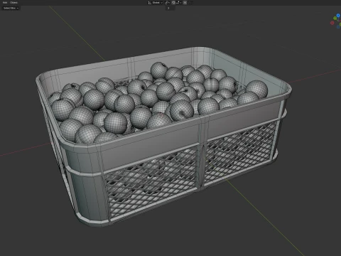 Apricot Plastic Crate 3D Model