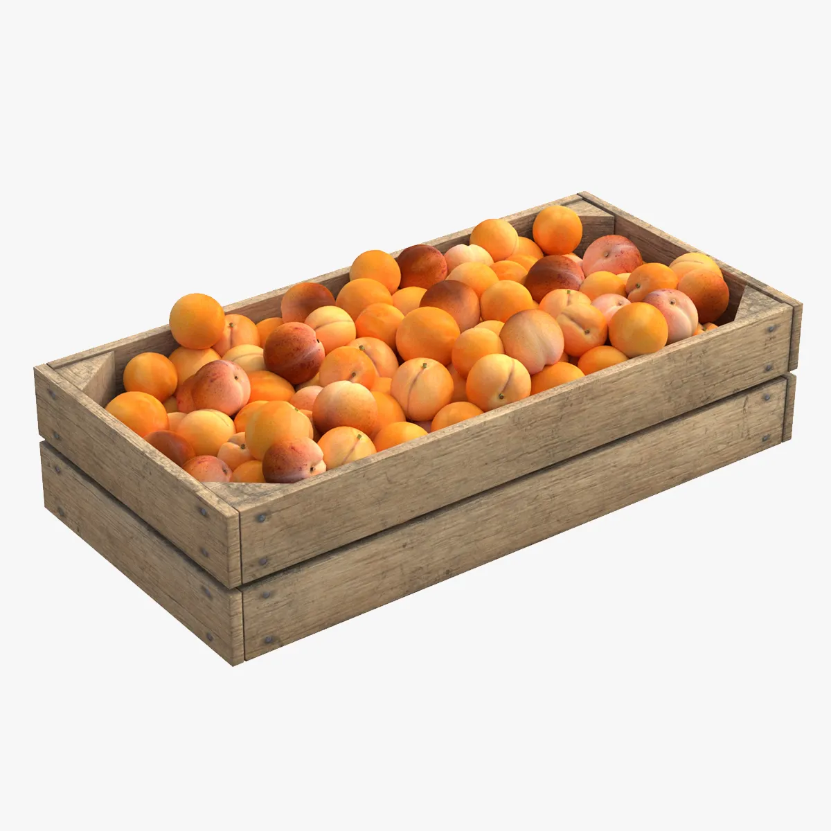 Apricot Wooden Crate 3D Model .c4d .max .obj .3ds .fbx .stl .blend 
