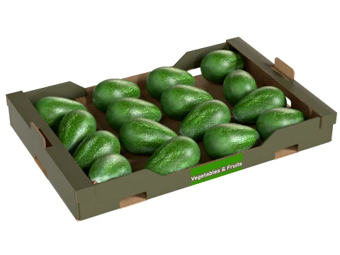 Obstschachtel aus Avocado-Pappkarton 3D Modell