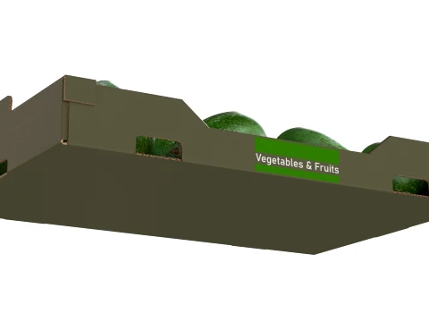 Avocado Cardboard Fruit Box 3D Model