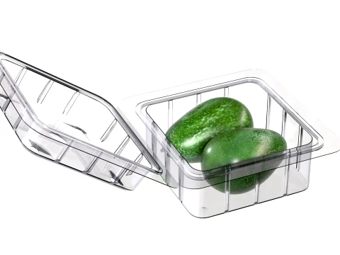 Avocado Fruit Box Plastic Transparent 3D Model