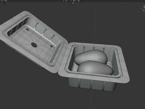 Avocado Fruit Box Plastic Transparent 3D Model