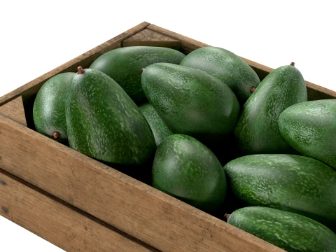 Avocado Wooden Crate 3D Model