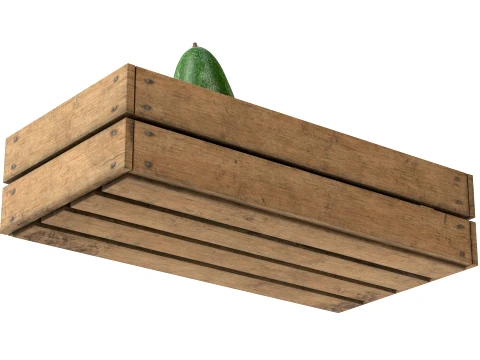 Avocado Wooden Crate 3D Model