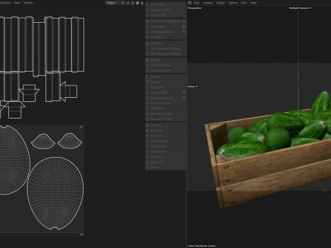 Avocado Wooden Crate 3D Model