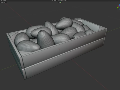 Avocado Wooden Crate 3D Model
