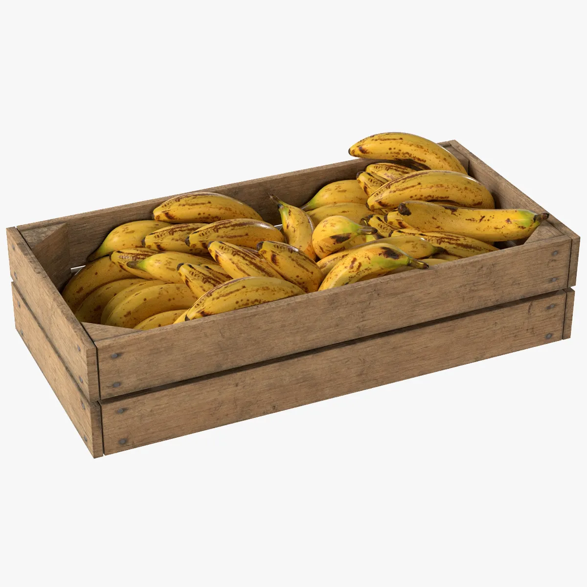 Banana Wooden Crate 3D Model .c4d .max .obj .3ds .fbx .stl .blend 