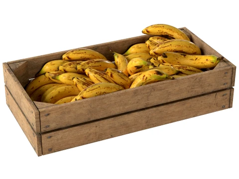 Bananen-Holzkiste 3D Modell
