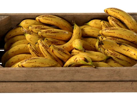 Banana Wooden Crate 3D Model